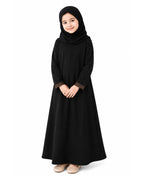 Mehar Kids Uniform Black Abaya| Modest Islamic Wear| Assorted Sleeve cuff design
