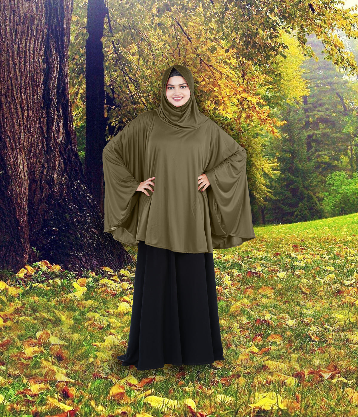 Women's Stylish Soft Rich Polyester Fabric Hanana Sleeve Hijab F Size
