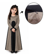 Mehar Little Zarah Kids Abaya with Matching Shawl | Elegant Grain Design | Shoul