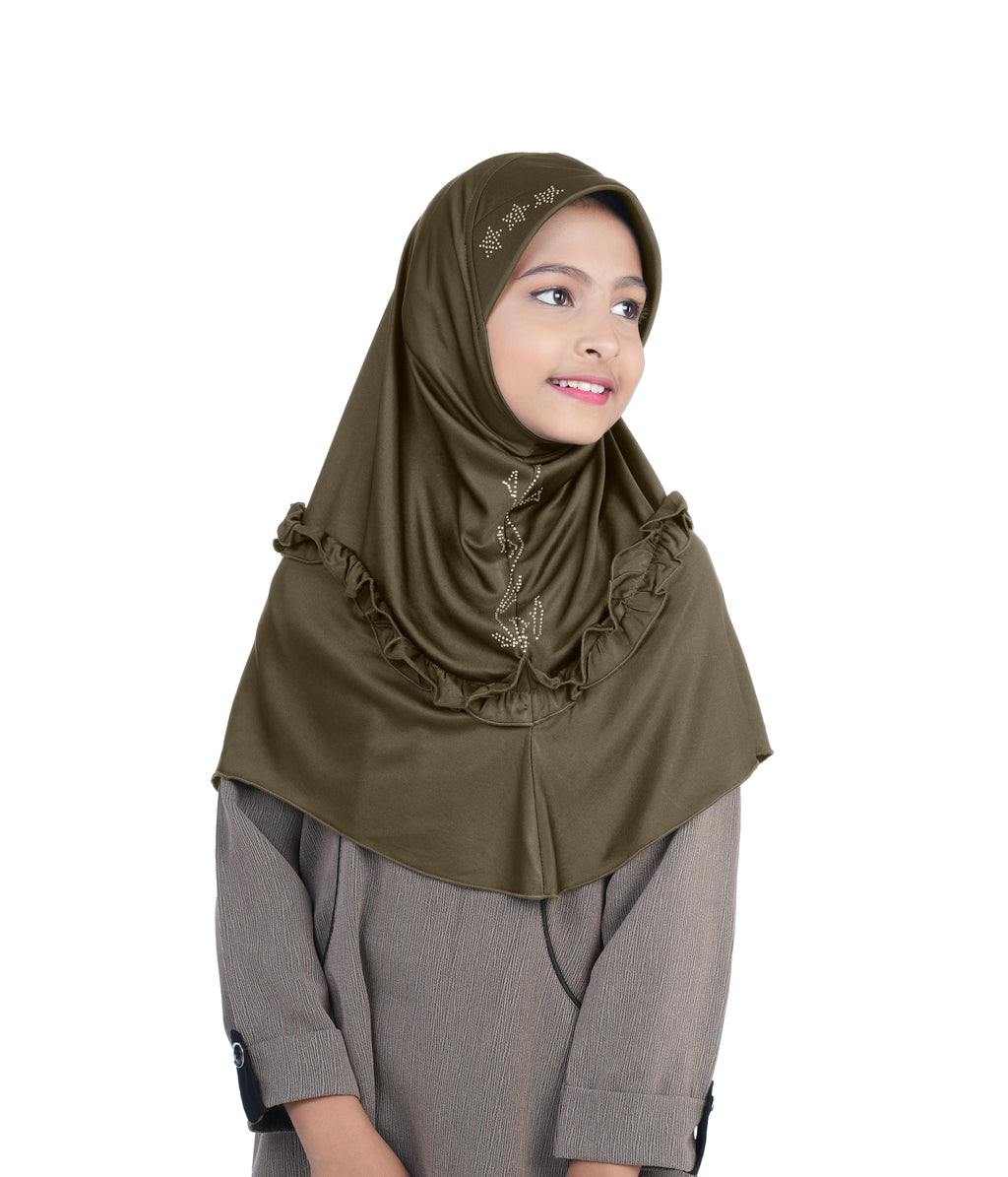 Mehar Little Nidha Hijab for Girls – Embellished with Embroidery & Stone