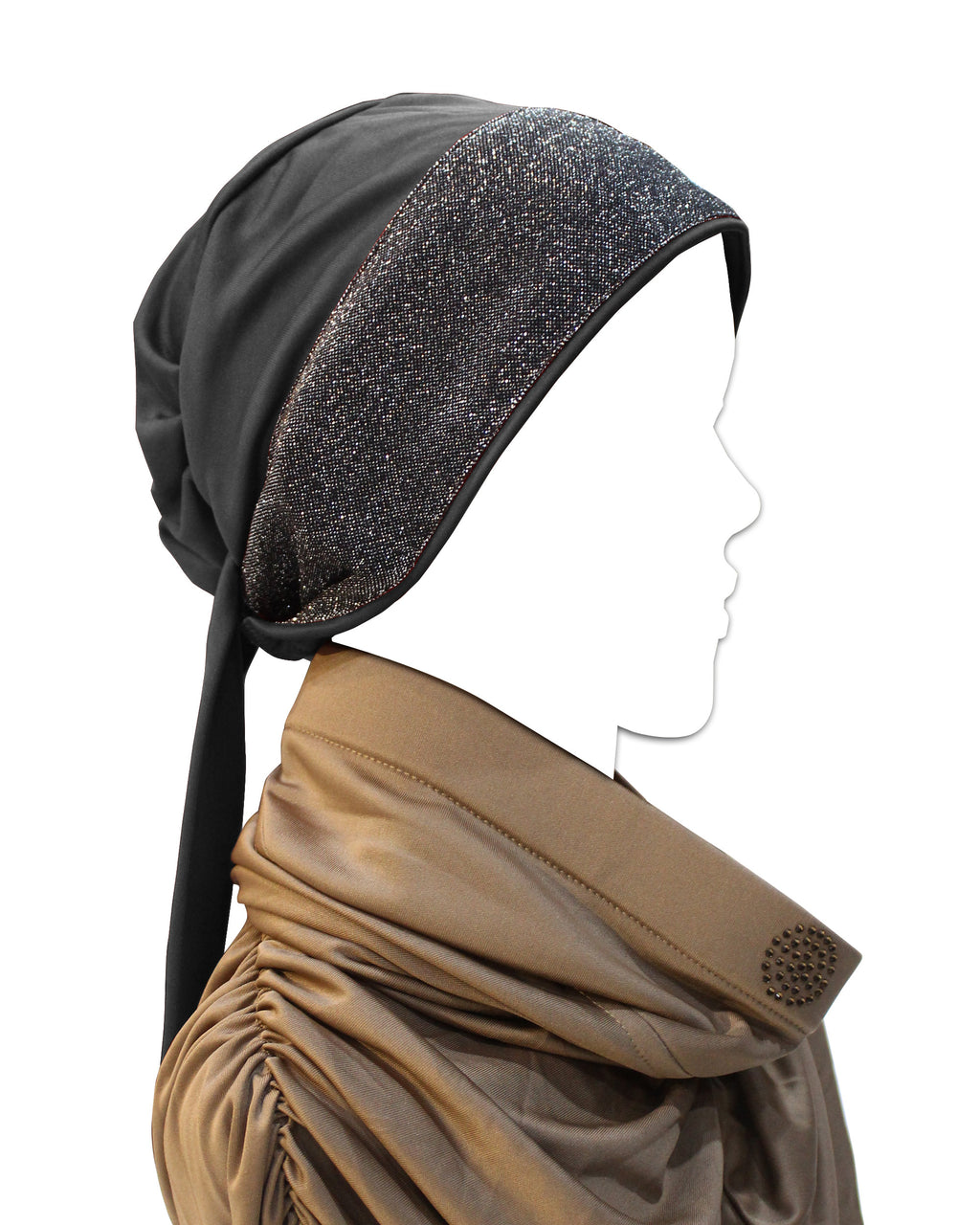 Mehar Hijab`s Women's Stylish Ponytail Headwrap Glitter Twinkle T Cap