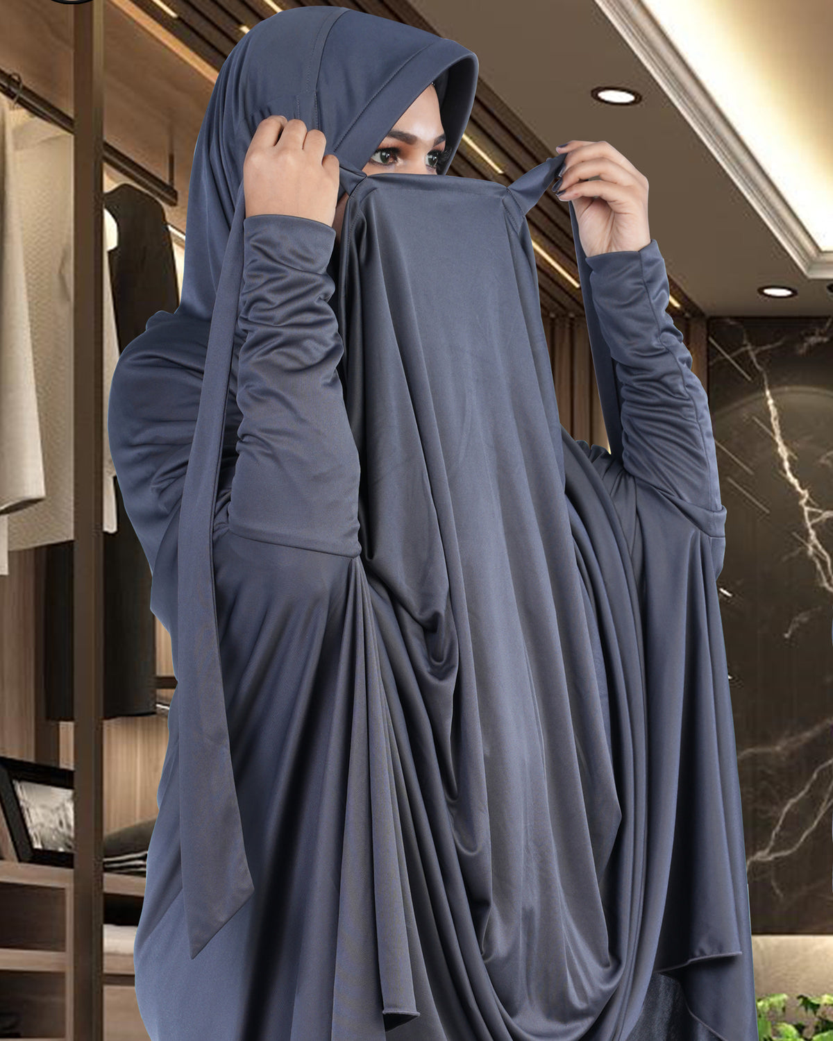 Mehar Hijab's Muslim Modest Women's Stylish Poly Cotton Solid Safiya Mask Hijab