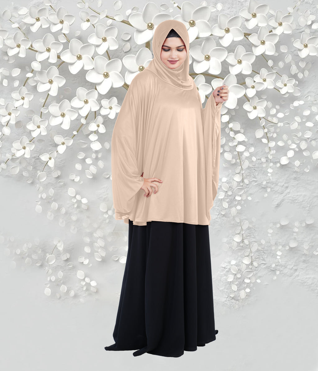 Women's Stylish Soft Rich Polyester Fabric Hanana Sleeve Hijab F Size
