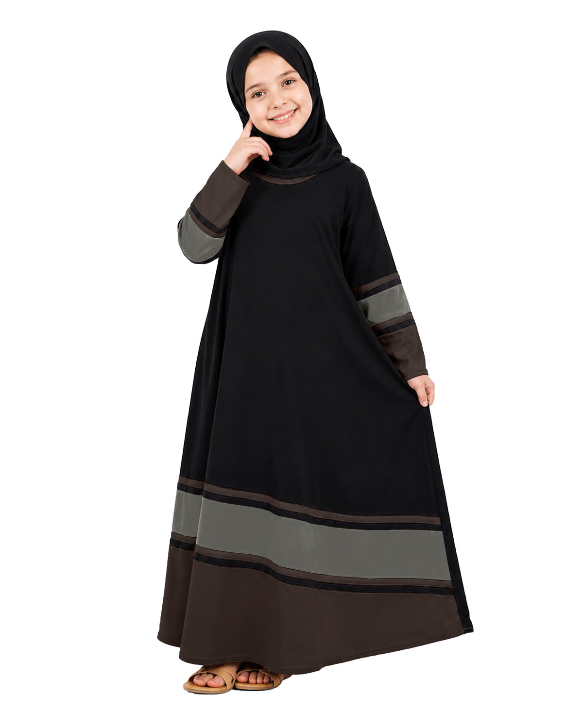 Mehar Little Shaheen Kids Abaya | Premium Lycra Crepe Islamic Dress for Girls