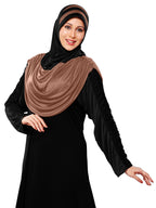 WOMEN'S STYLISH DUAL TONE AFEEFA HIJAB BLACK AND GREY