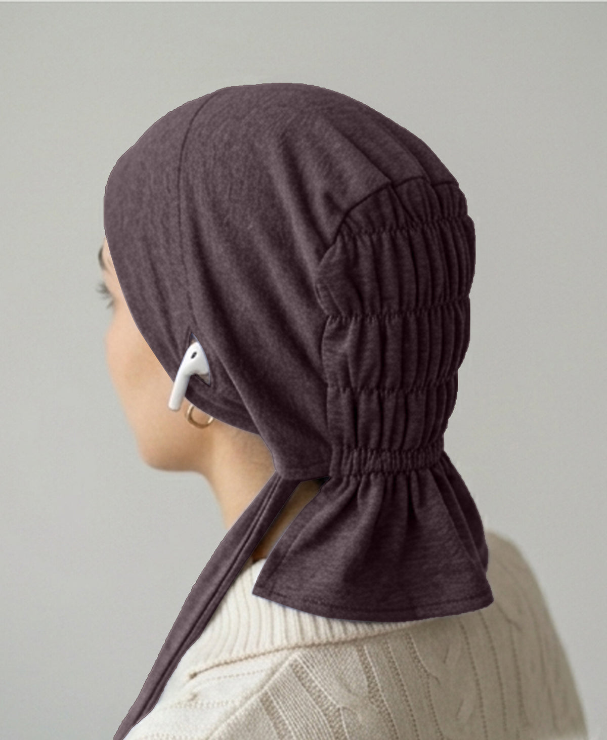 Dr. Ayesha Volume Tail Cap,Stretch Hijab with Stethoscope Ear Hole.Breat