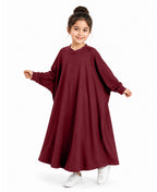 Little Mehariya Kids Lycra Abaya for Girls – Modest Batwing Sleeve Dress
