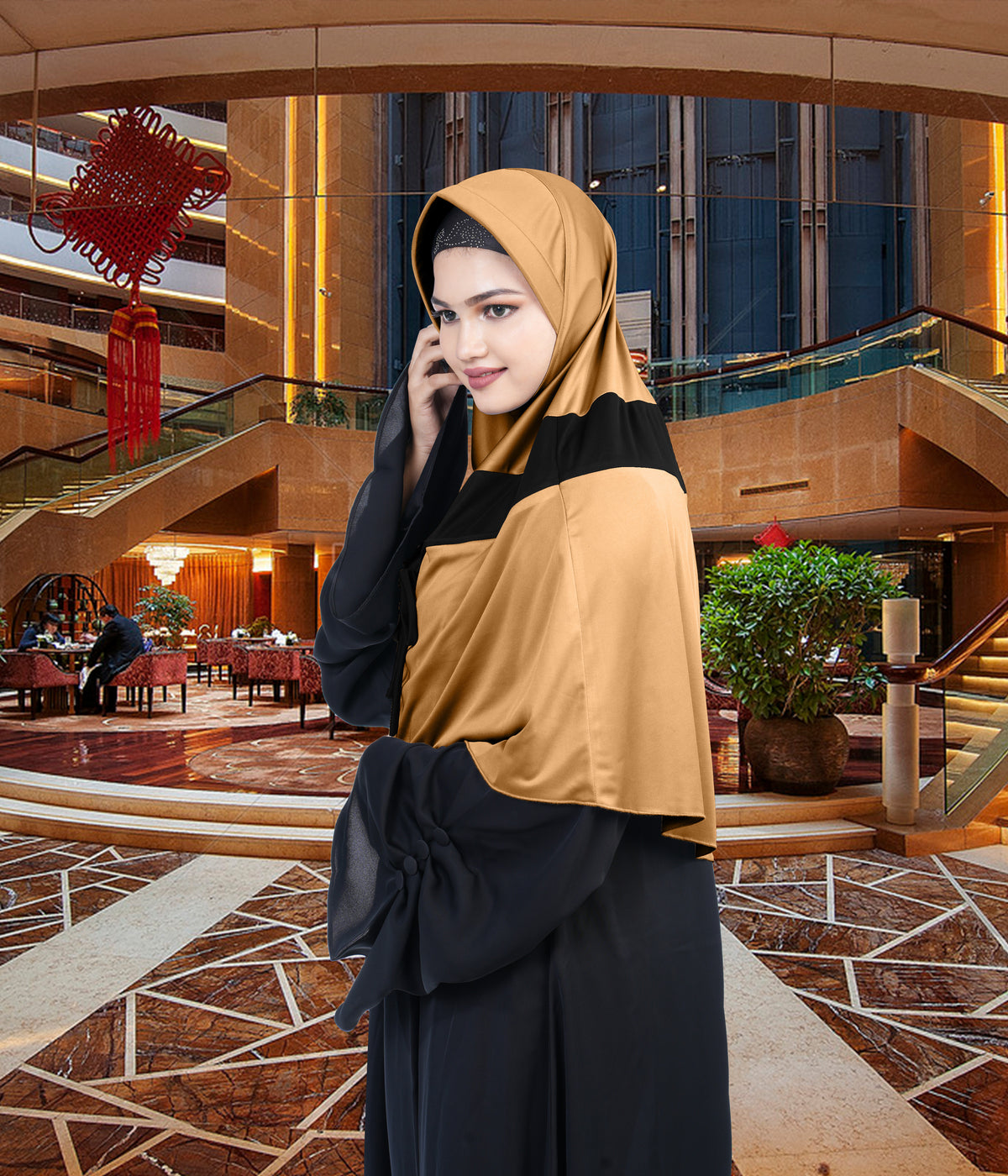 Mehar Shakira Elegant Dual-Tone Knot Hijab