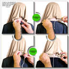 Modest Women's Fleeted Stylish Feel Good Fabric FAEEZAH Hijab Wheat