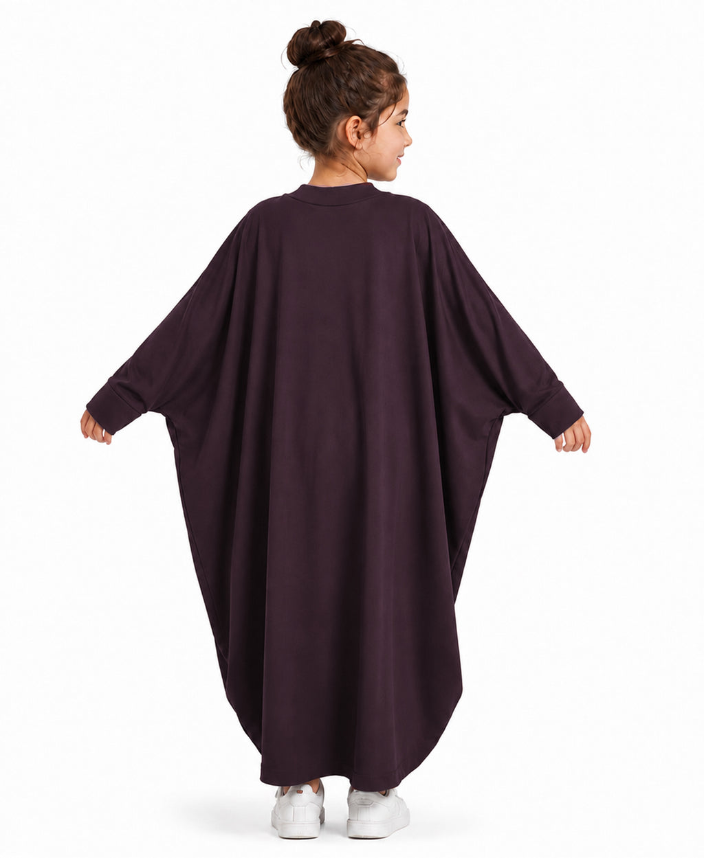 Little Mehariya Kids Lycra Abaya for Girls – Modest Batwing Sleeve Dress