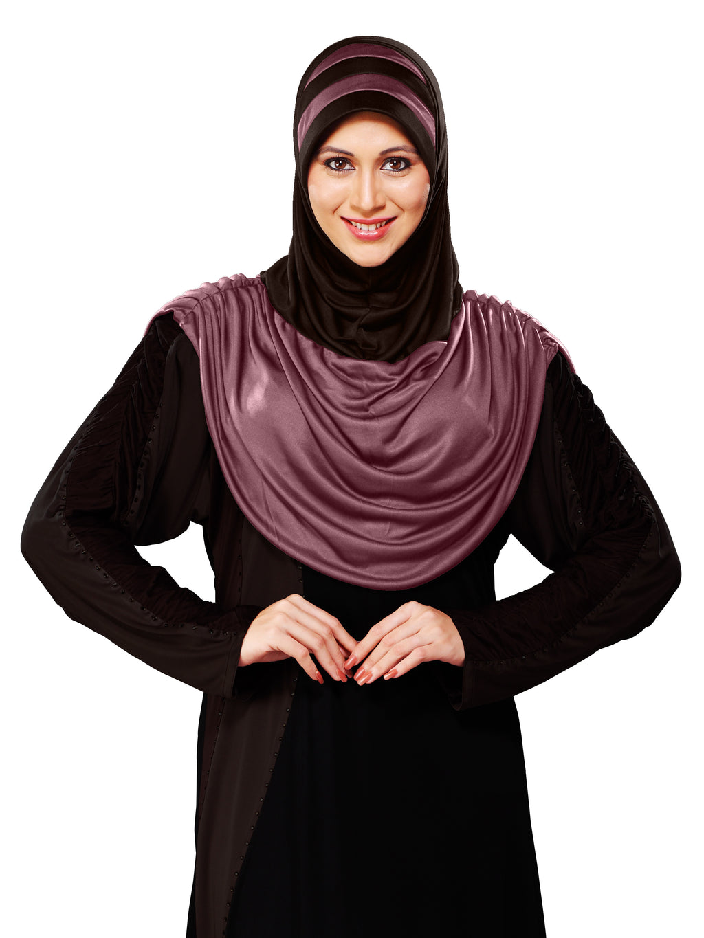 WOMEN'S STYLISH DUAL TONE AFEEFA HIJAB COFFE-COCCO