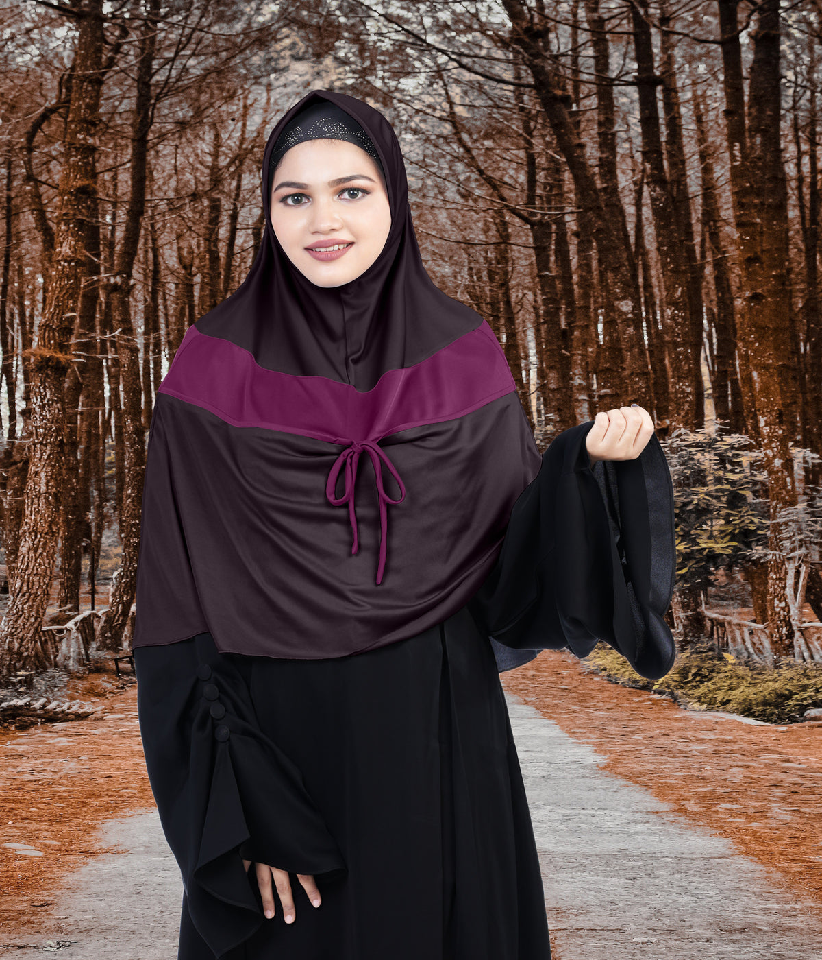 Mehar Shakira Elegant Dual-Tone Knot Hijab