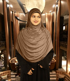 Modest Women's Fleeted Stylish Feel Good Fabric FAEEZAH Hijab Dark Wheat