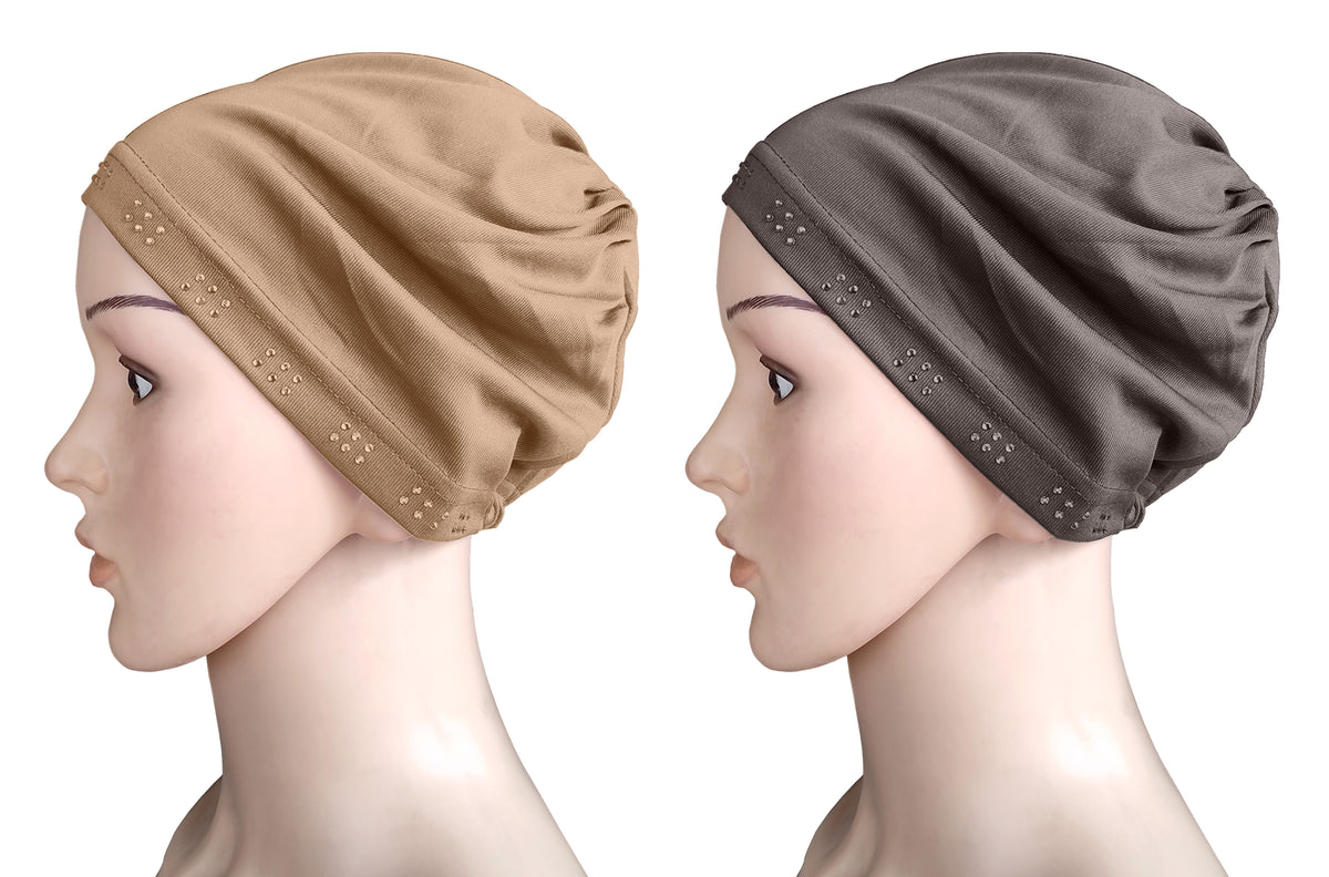 Mehar Hijab Women's Hair Bonnet SD Cap (set of 2)