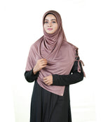Famya Hijab Elegant Modest Hijab with Lace-Up Shoulder & Stone Embellishment