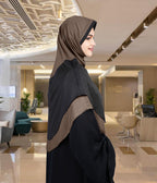 Mehar Dual-Tone Layered Elegance-Coverage-Comfort Razia Hijab