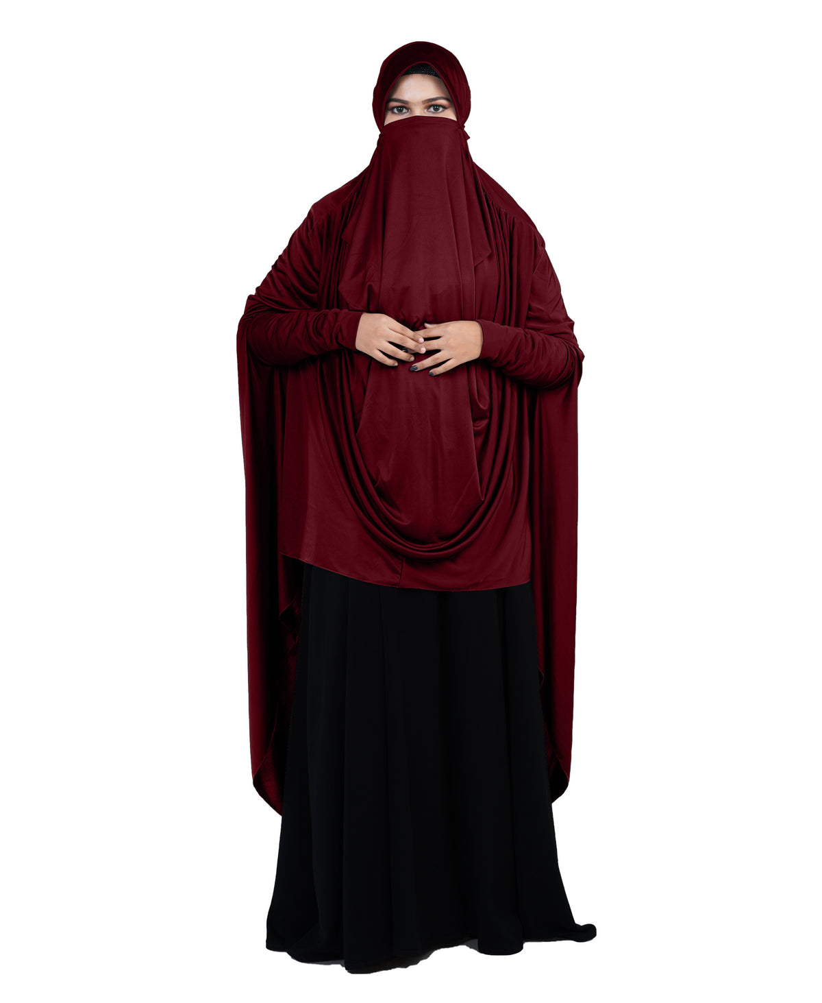 Mehar Hijabs Safia Face Mask Long Hijab for Women – Full Coverage Khimar