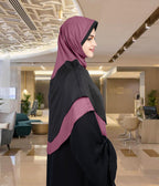 Mehar Dual-Tone Layered Elegance-Coverage-Comfort Razia Hijab