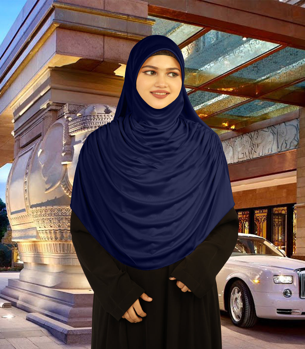 Modest Women's Fleeted Stylish Feel Good Fabric FAEEZAH Hijab Navy
