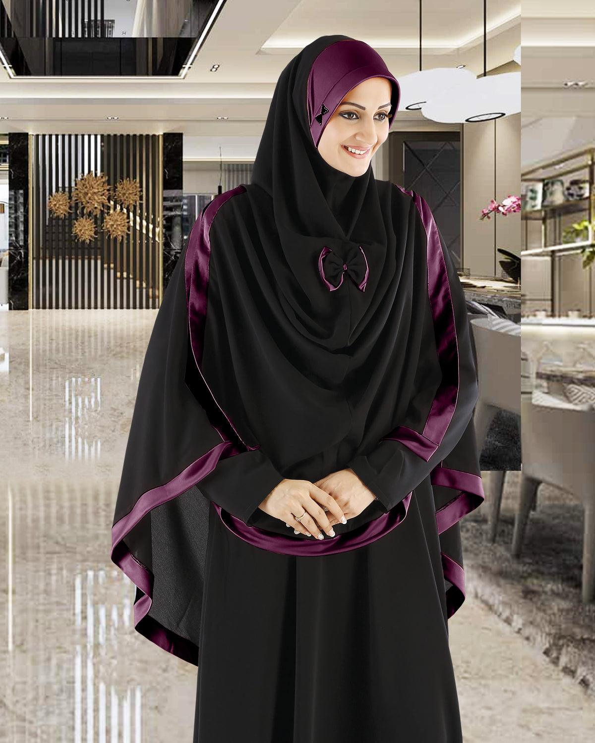 Modest Women's Stylish Soft Rich Crepe Long Hijab GHANIA KHIMAR