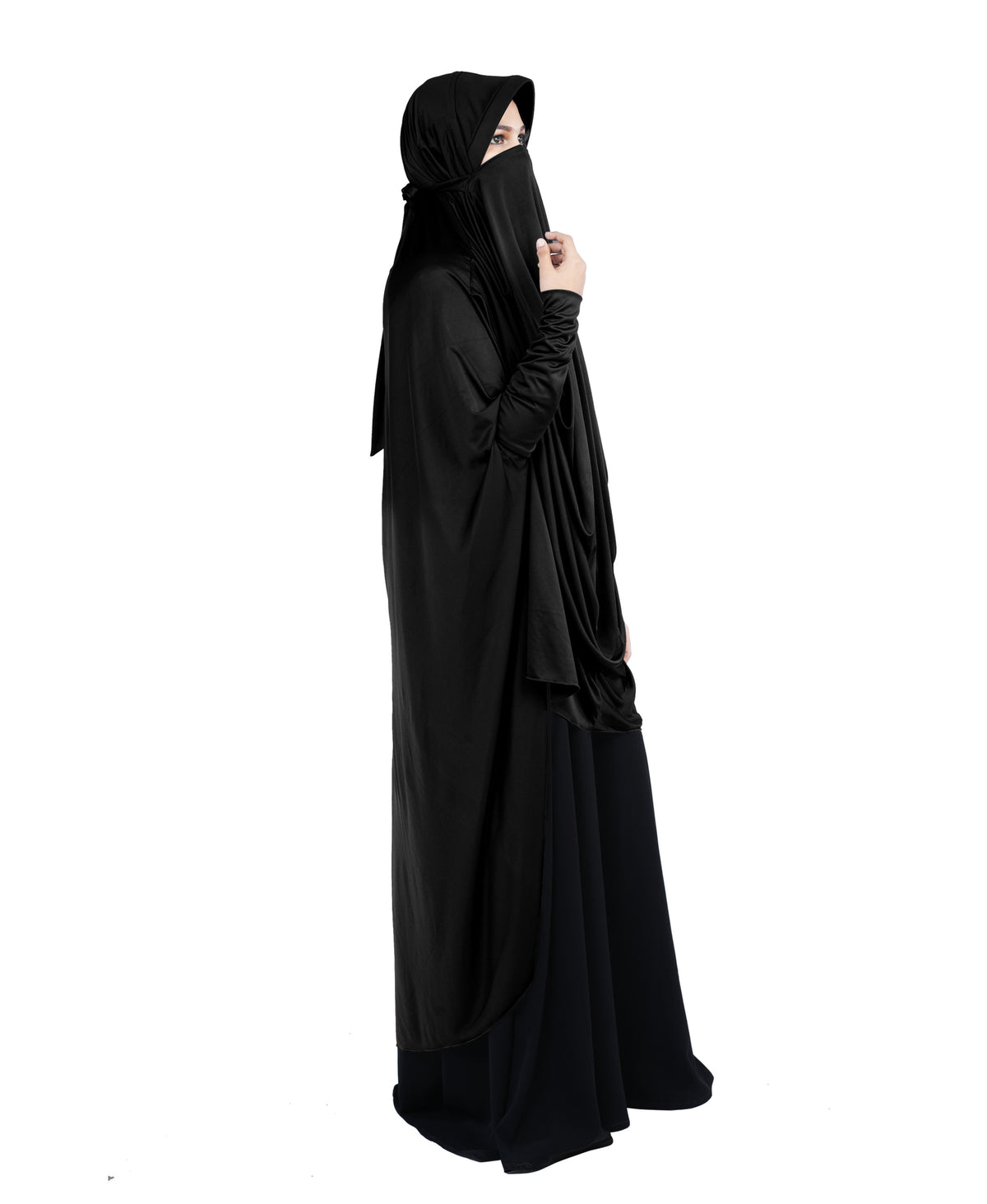 Mehar Hijabs Safia Face Mask Long Hijab for Women – Full Coverage Khimar with In