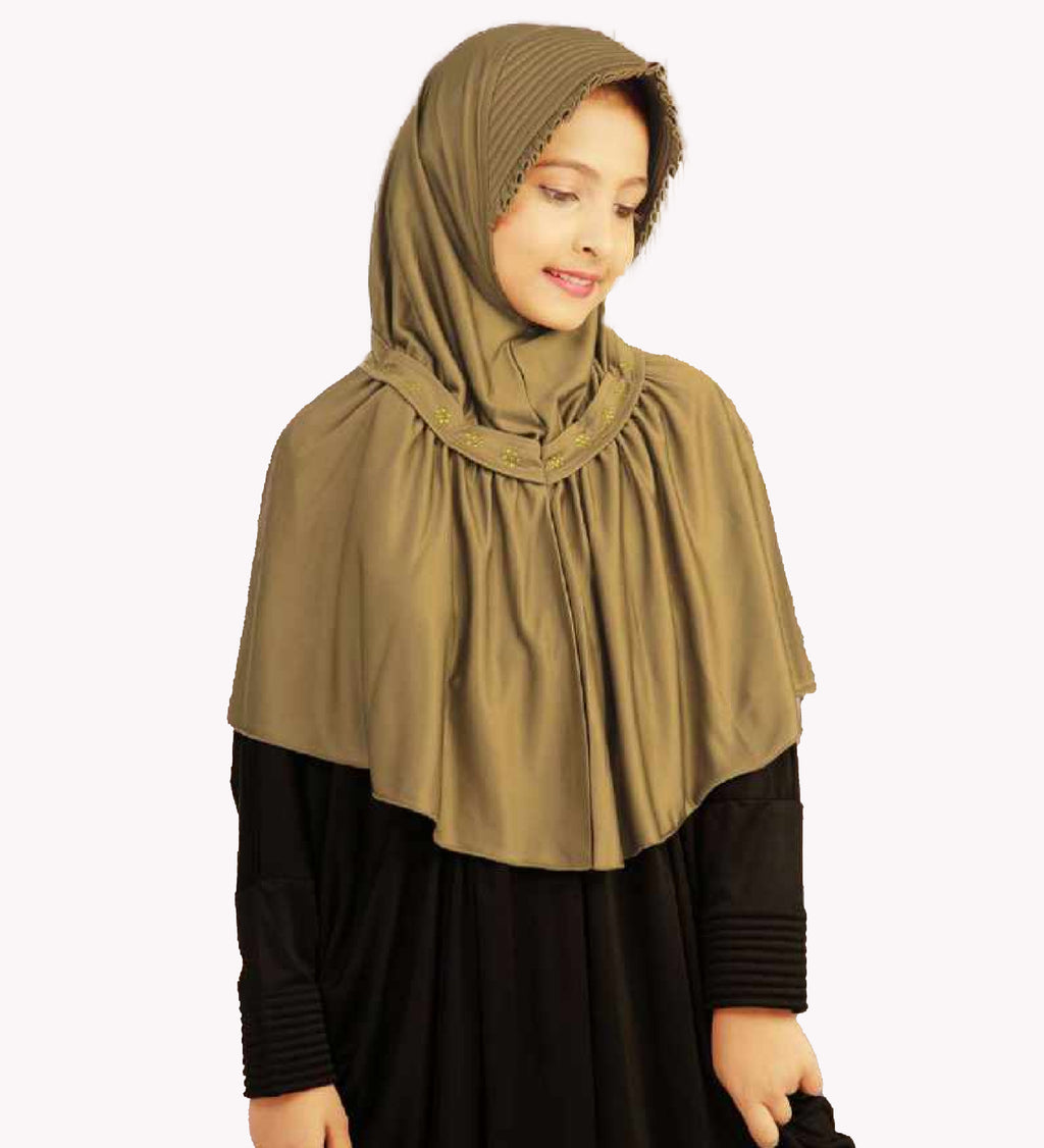 Stylish Little Fadyaa Hijab Frill Type With Stones.