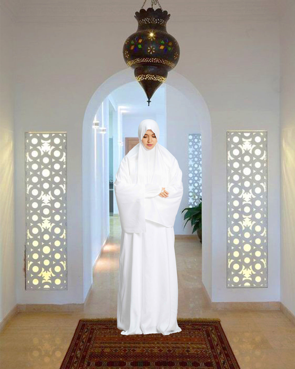 Mehar Namaz dress for Muslim Women's pure cotton White Islamic Prayer Dress