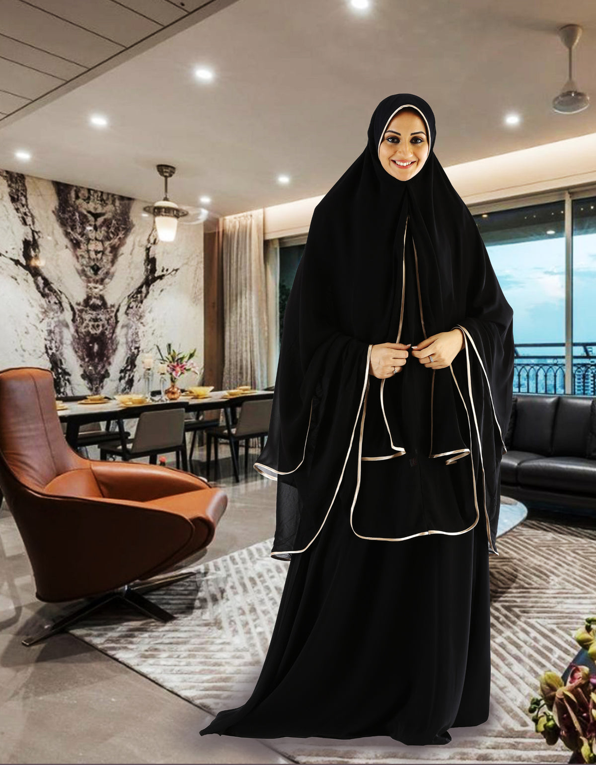 Modest Women's Stylish Soft Rich Two Layer KHIMAR