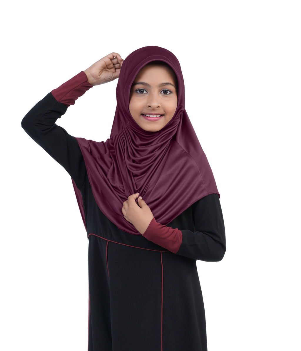 Mehar Diya Hijab for Girls – Premium Black Ready-to-Wear Islamic Hijab |