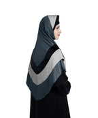 Dilsha Tri-Color Layered Hijab Elegant Modest Wear Soft Fabric Hijab