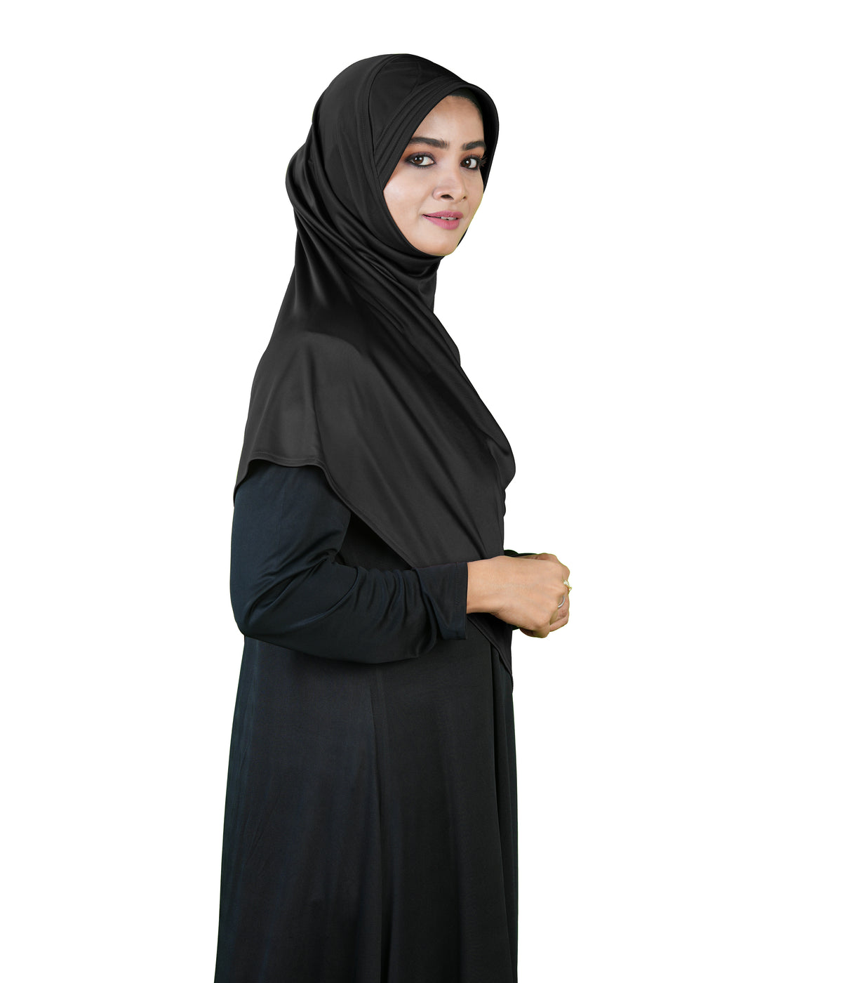 Mehar Famya Elegant Modest Hijab with Lace-Up Shoulder