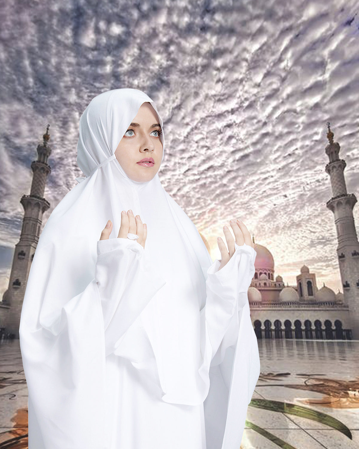 Mehar Namaz dress for Muslim Women's pure cotton White Islamic Prayer Dress