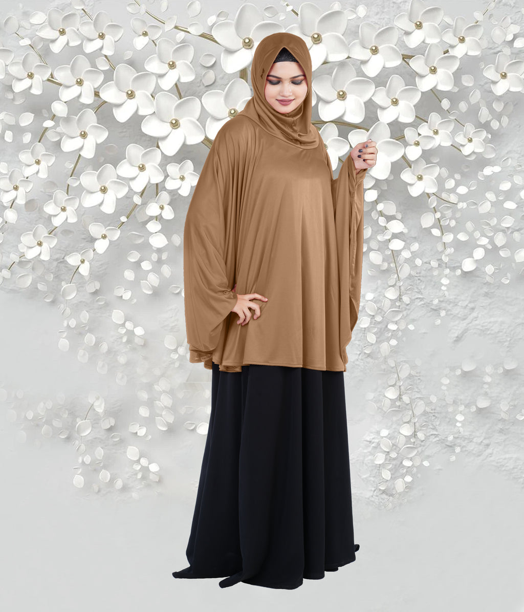 Women's Stylish Soft Rich Polyester Fabric Hanana Sleeve Hijab F Size