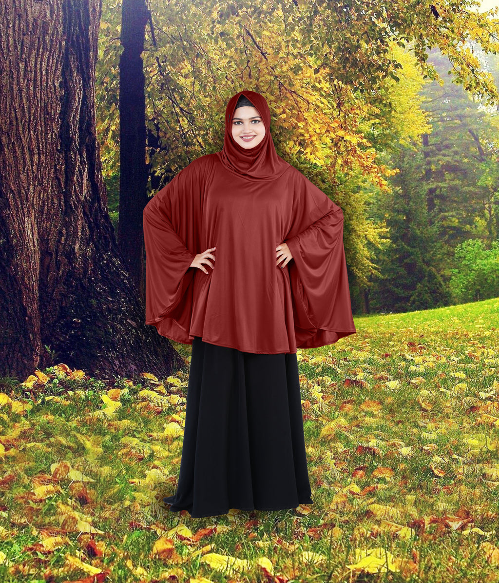 Women's Stylish Soft Rich Polyester Fabric Hanana Sleeve Hijab F Size