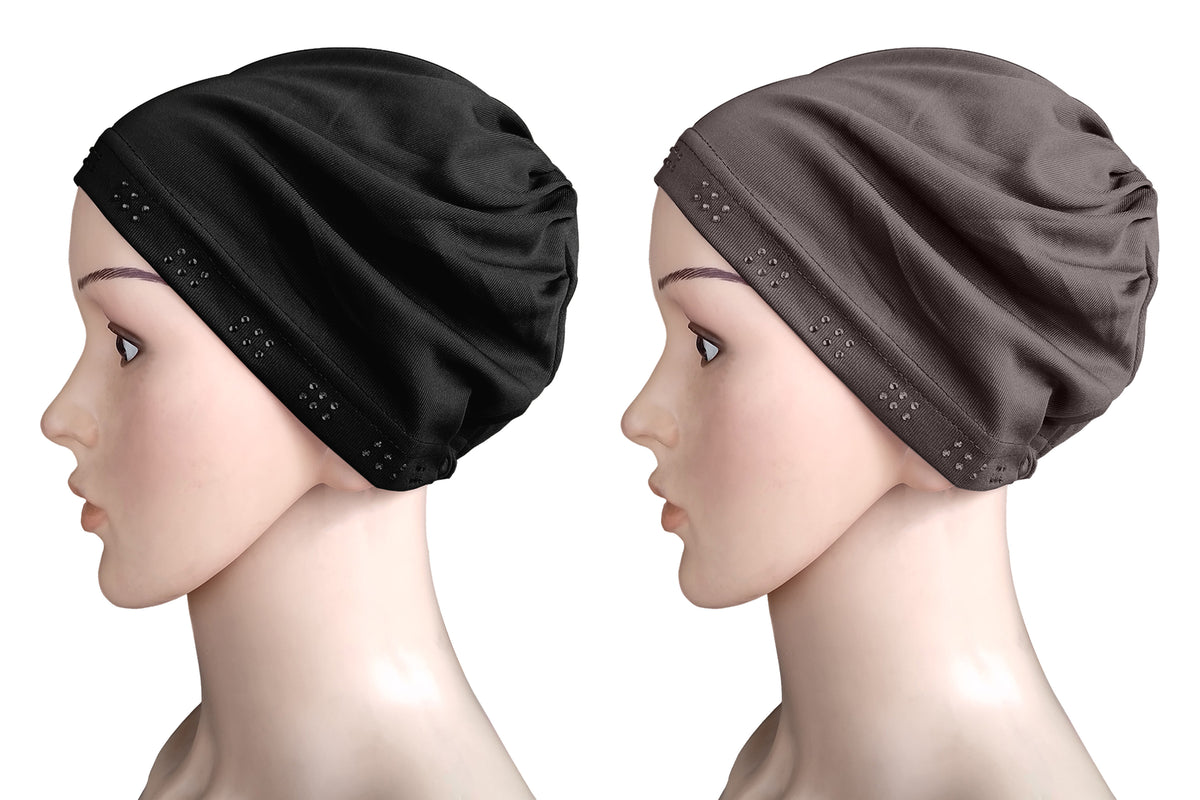 Mehar Hijab Women's Hair Bonnet SD Cap (set of 2)