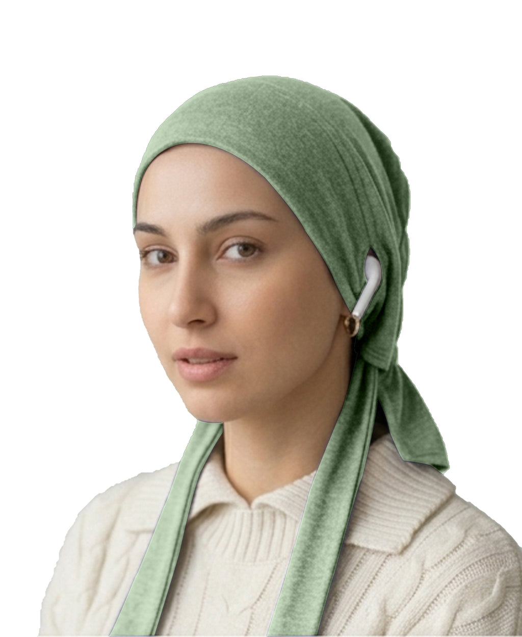 Dr. Ayesha Volume Tail Cap,Stretch Hijab with Stethoscope Ear Hole.Breat