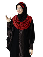 WOMEN'S STYLISH DUAL TONE AFEEFA HIJAB BLACK AND GREY