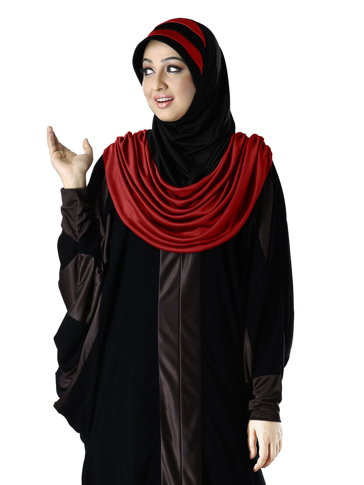 WOMEN'S STYLISH DUAL TONE AFEEFA HIJAB BLACK AND GREY