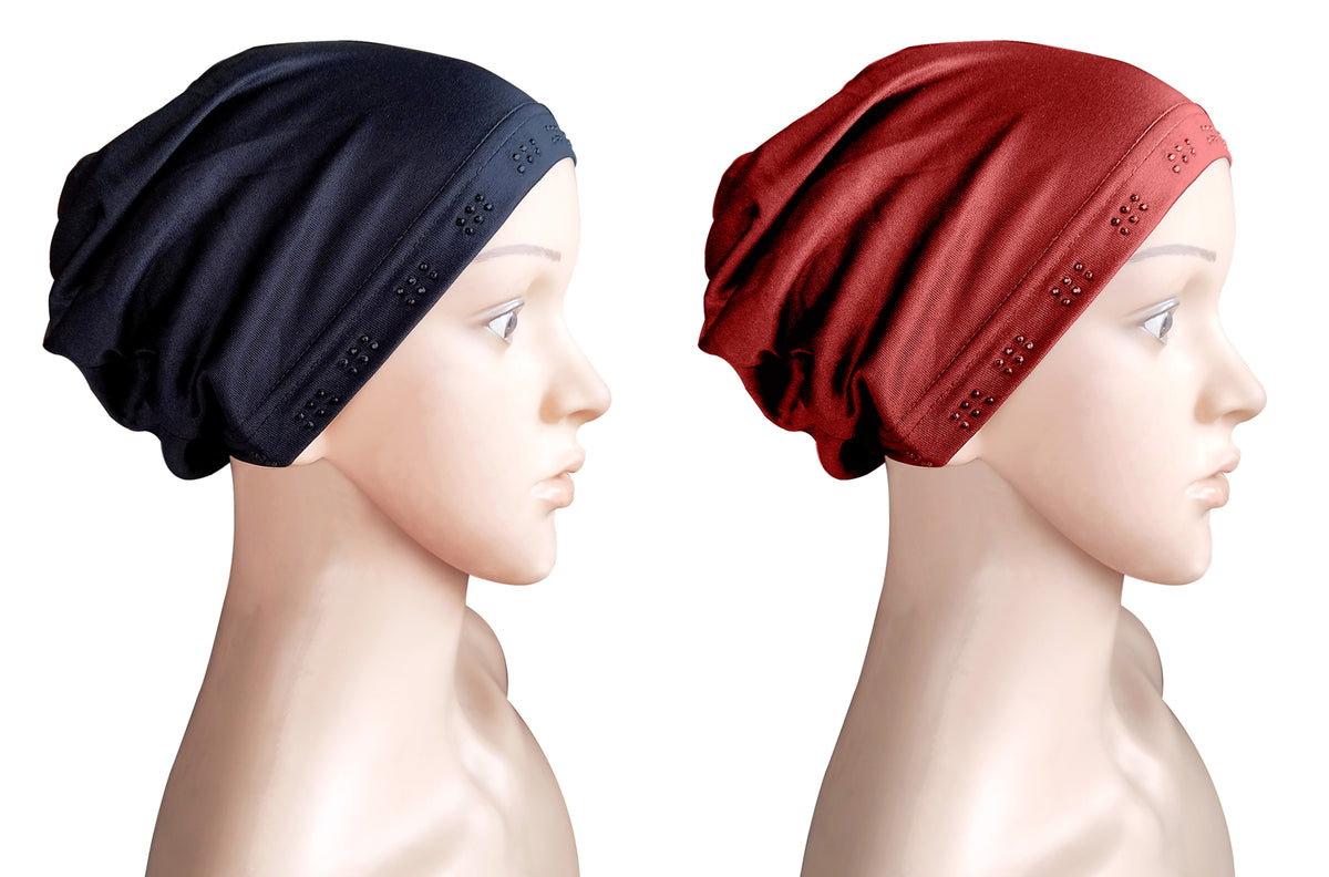 Mehar Hijab Women's Hair Bonnet SD Cap (set of 2)