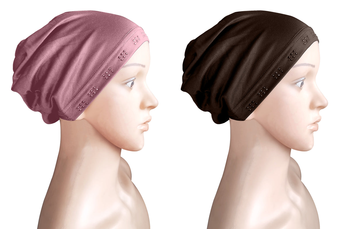 Mehar Hijab Women's Hair Bonnet SD Cap (set of 2)