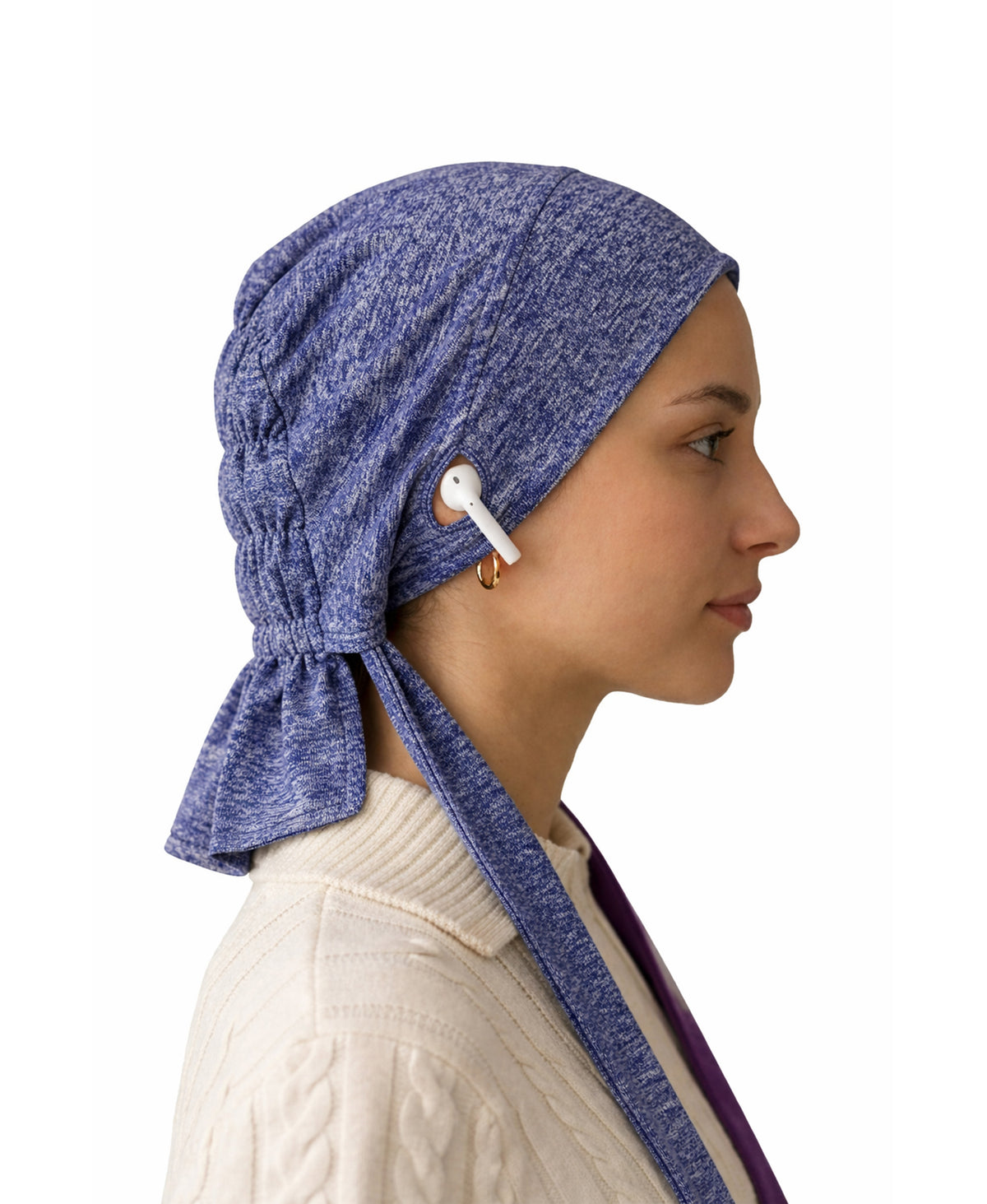 Dr. Ayesha Volume Tail Cap,Stretch Hijab with Stethoscope Ear Hole.Breathable