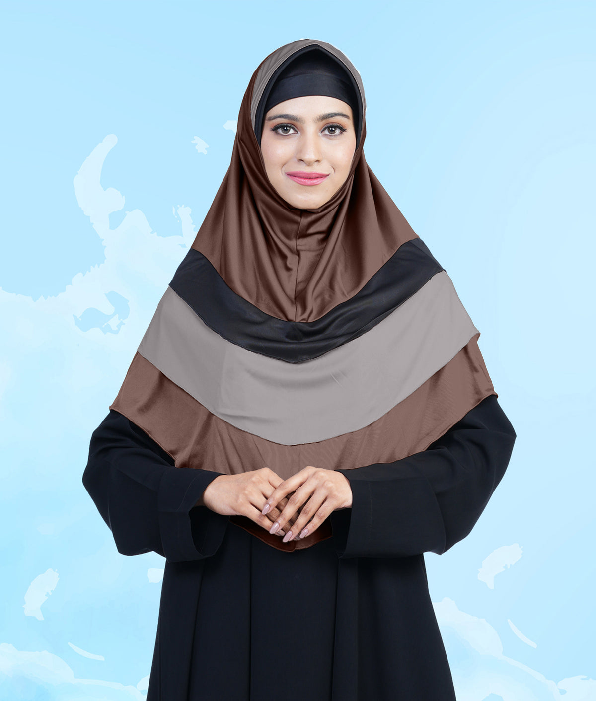 Mehar Hijab's Modest Women's Stylish Designs Layered Elegance Dilsha Color Blend