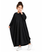 Little Mehariya Kids Lycra Abaya for Girls – Modest Batwing Sleeve Dress