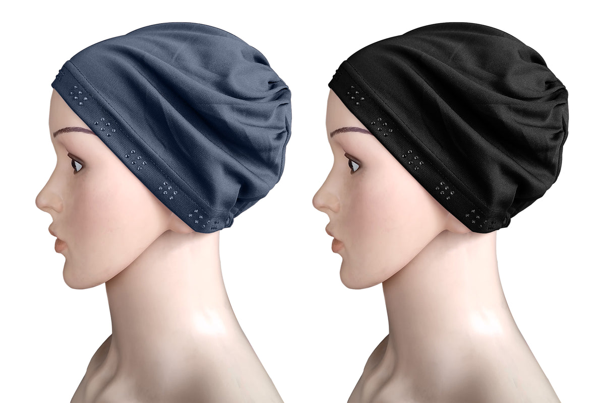 Mehar Hijab Women's Hair Bonnet SD Cap (set of 2)