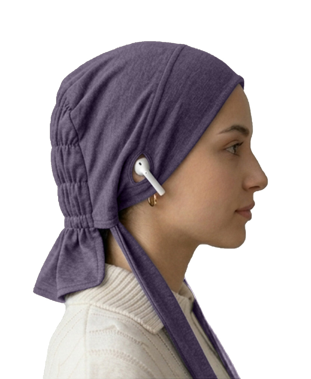 Dr. Ayesha Volume Tail Cap,Stretch Hijab with Stethoscope Ear Hole.Breat