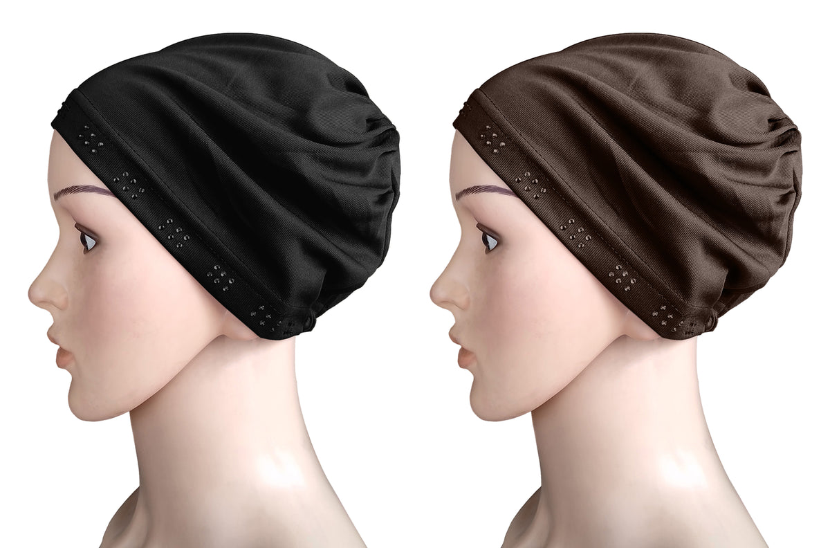 Mehar Hijab Women's Hair Bonnet SD Cap (set of 2)