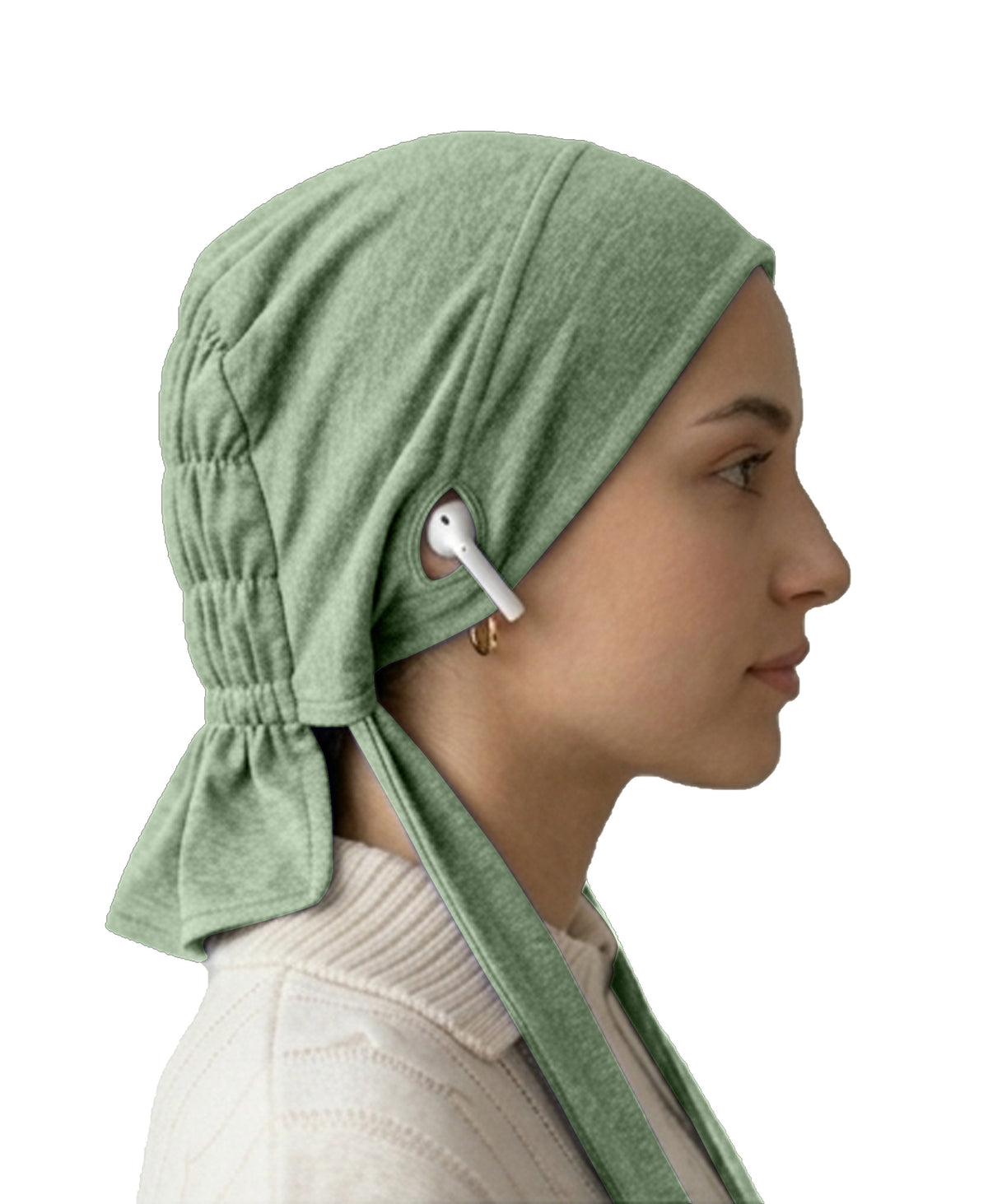Dr. Ayesha Volume Tail Cap,Stretch Hijab with Stethoscope Ear Hole.Breat