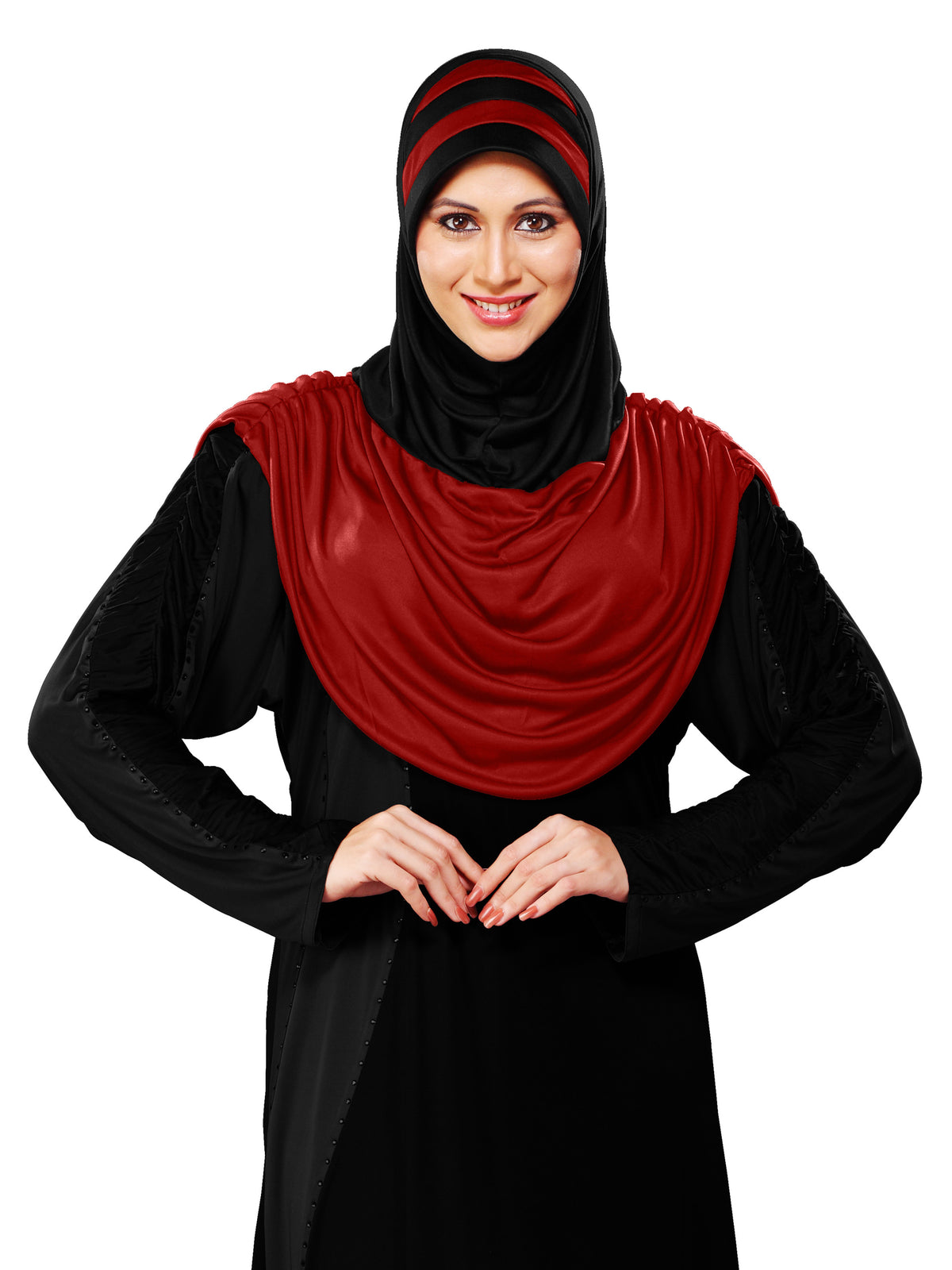WOMEN'S STYLISH DUAL TONE AFEEFA HIJAB BLACK AND GREY