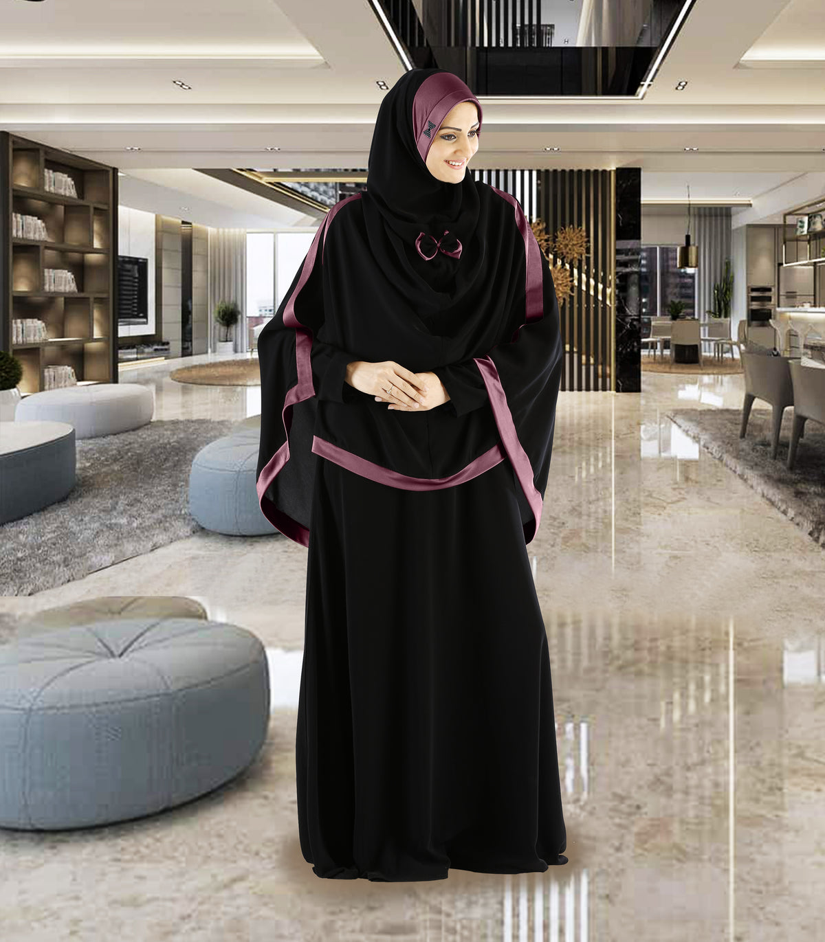 Modest Women's Stylish Soft Rich Crepe Long Hijab GHANIA KHIMAR