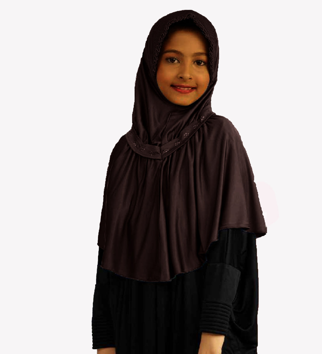 Stylish Little Fadyaa Hijab Frill Type With Stones.